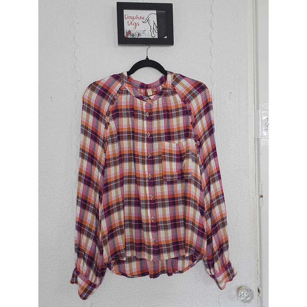 Pilcro Plaid Blouse - Size M